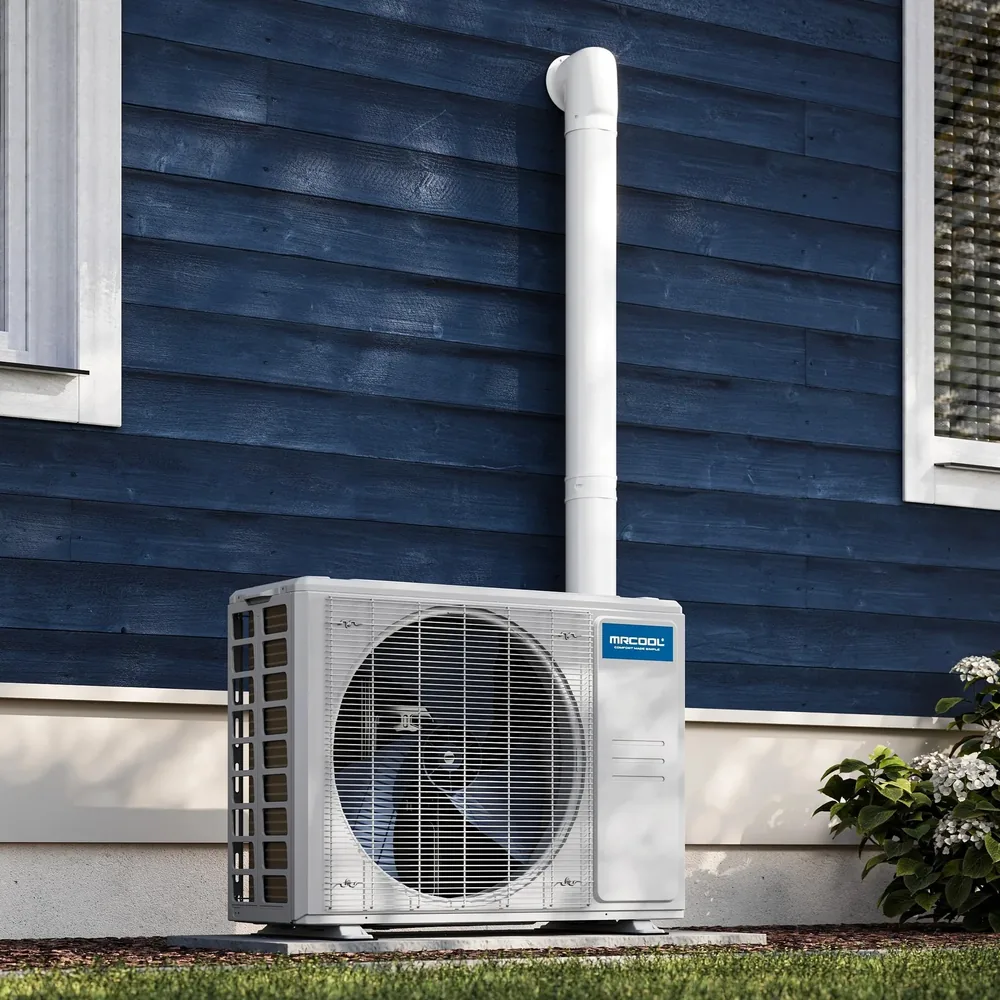 DIY mini split outdoor condenser unit operating in winter conditions